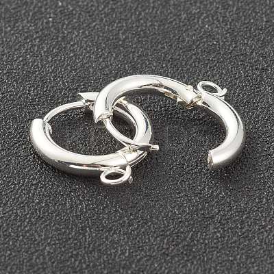 201 Stainless Steel Huggie Hoop Earring Findings STAS-P283-01B-S-1