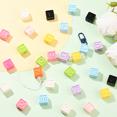 50Pcs Opaque Acrylic Beads FIND-SP0004-84-1