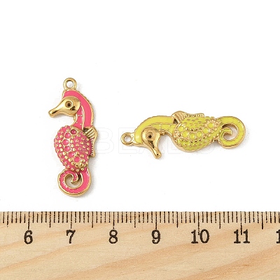 304 Stainless Steel Enamel Pendants STAS-P396-21G-M-1