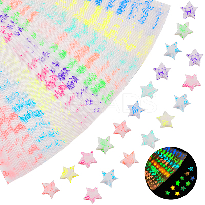 3 Sets 10 Colors Luminous Lucky Star Origami Paper DIY-CP0010-81-1