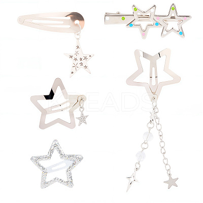 10pcs Iron Alloy Snap Hair Clips PHAR-CP0001-25-1