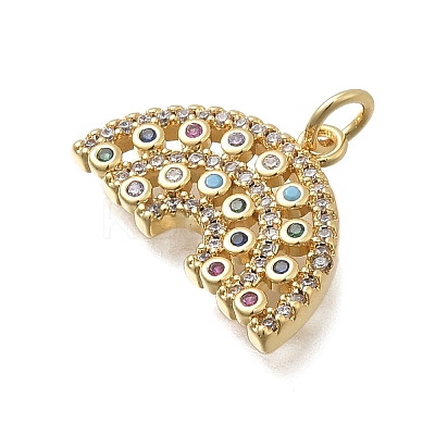 Brass Micro Pave Cubic Zirconia Pendants KK-D431-013G-1