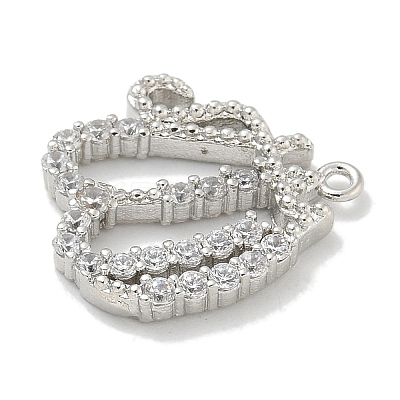 Rack Plating Brass Micro Pave Cubic Zirconia Pendants KK-L224-053P-1