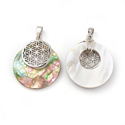 Natural Paua Shell Pendants KK-F751-M-B04-1