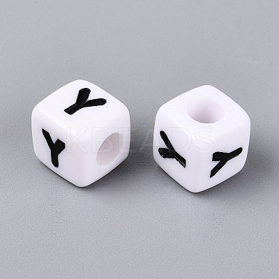 Opaque Acrylic Beads SACR-N020-04A-Y-1
