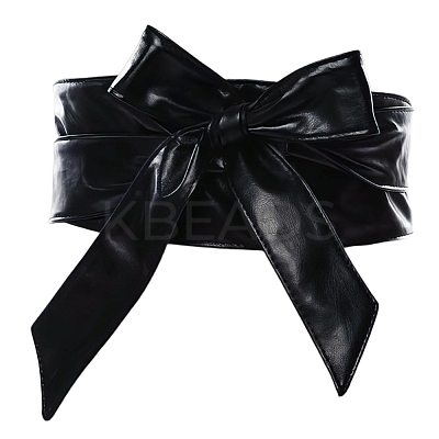 Bowknot PU Leather Wrap Around Waist Bands AJEW-WH20033-042A-1