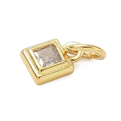 Brass Pave Cubic Zirconia Pendants KK-K368-13G-04-1