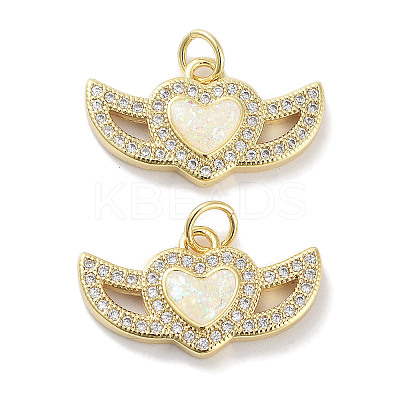 Brass Micro Pave Clear Cubic Zirconia Pendants KK-L213-011G-01-1