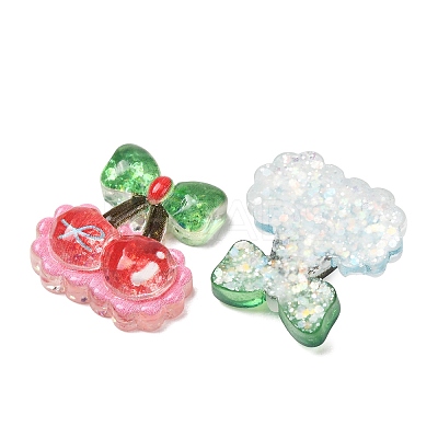 Transparent Resin & Paillette Imitation Food Cabochons RE-CBA0EC6-09-1