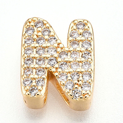 Brass Micro Pave Cubic Zirconia Charms KK-N254-217G-N-1