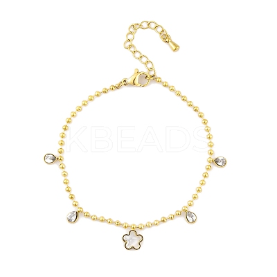 Ion Plating(IP) 304 Stainless Steel Chains Anklet AJEW-H148-10B-G-1