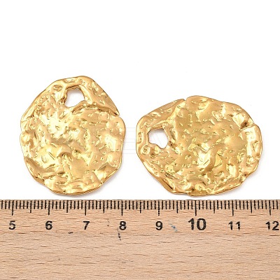Hammered 304 Stainless Steel Pendants LS-STAS-P424-04G-1