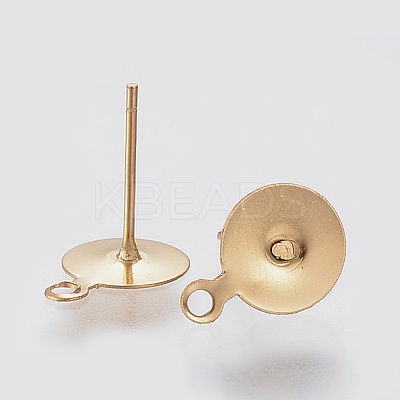 Ion Plating(IP) 304 Stainless Steel Stud Earring Findings STAS-K184-04-01G-1