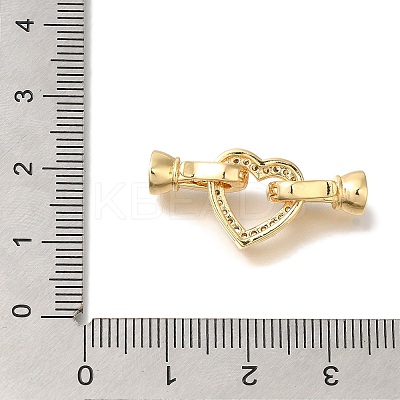 Brass Micro Pave Clear Cubic Zirconia Fold Over Clasps KK-K389-004G-1