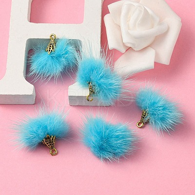 Faux Mink Fur Tassel Pendant Decorations FIND-YW0002-24I-1