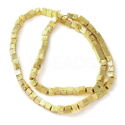 Electroplated Natural Lava Rock Beads Strands G-L606-E02-01B-1