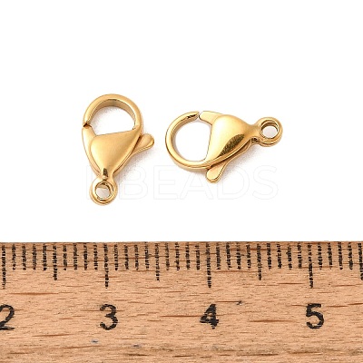 Ion Plating(IP) 304 Stainless Steel Lobster Claw Clasps X-STAS-AB12-G-01-1