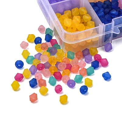 640Pcs 8 Colors Frosted Acrylic Beads MACR-YW0001-84-1