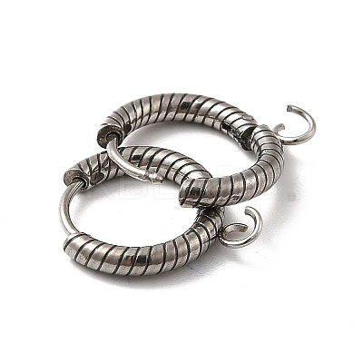 Tarnish Resistant 201 Stainless Steel Hoop Earrings Findings STAS-I695-03B-1