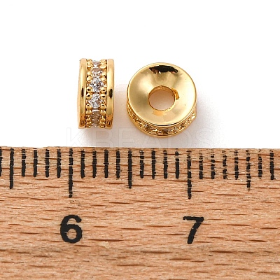 Brass Micro Pave Cubic Zirconia Beads KK-F898-09G-1