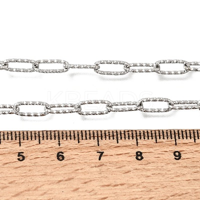 4MM 304 Stainless Steel Textured Paperclip Chain Necklaces for Man and Women SA-CBAB767-09P-1