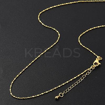 Brass Ball Chain Necklaces for Women NJEW-D302-32G-1