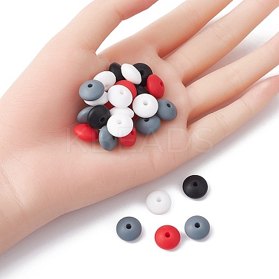 20Pcs 4 Colors Food Grade Eco-Friendly Silicone Focal Beads SIL-YW0001-12B-1