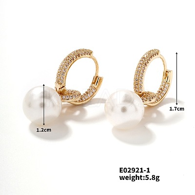 Elegant White Pearl Hoop Earrings for Women AT1508-1
