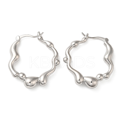 Rack Plating Brass Hoop Earrings for Women EJEW-Z019-09P-1