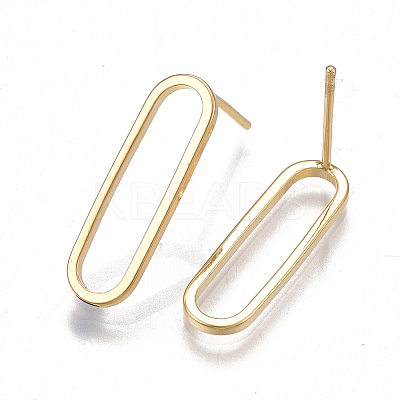 Brass Stud Earrings X-KK-T038-484A-1