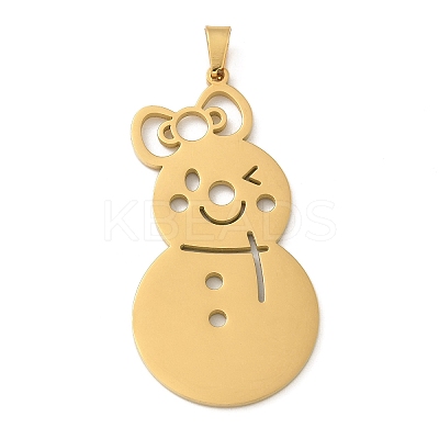 Christmas Theme 304 Stainless Steel Pendants STAS-Q005-01G-05-1