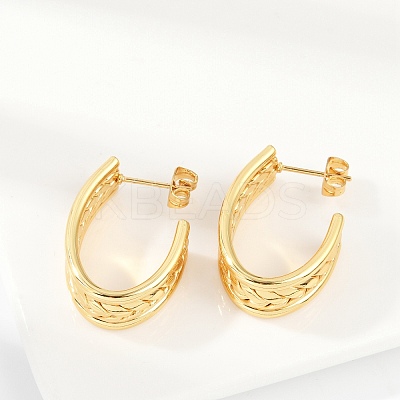 201 Stainless Steel Stud Earrings LS-EJEW-Q026-21G-B-1
