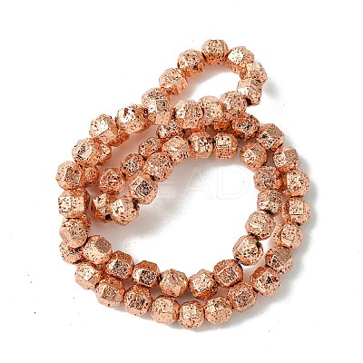 Electroplated Natural Lava Rock Beads Strands G-I360-N01-03-1