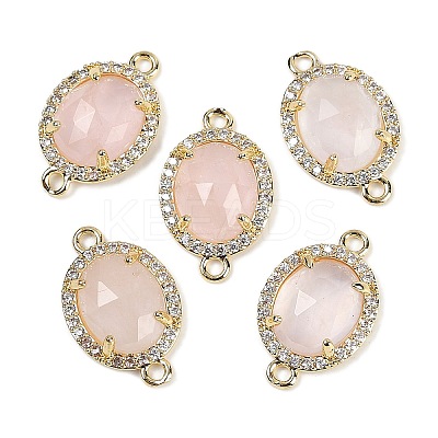 Natural Rose Quartz Faceted Oval Links G-B126-05G-02-1