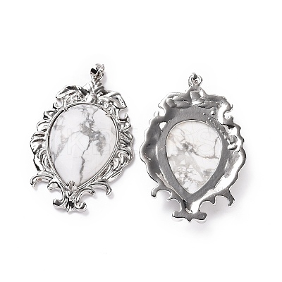 Natural Howlite Big Pendants G-P496-01P-22-1