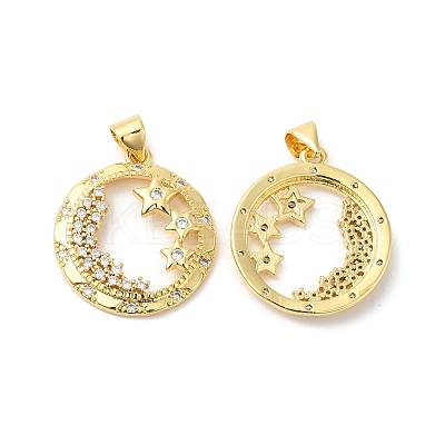 Brass Micro Pave Cubic Zirconia Pendants ZIRC-L103-041G-1
