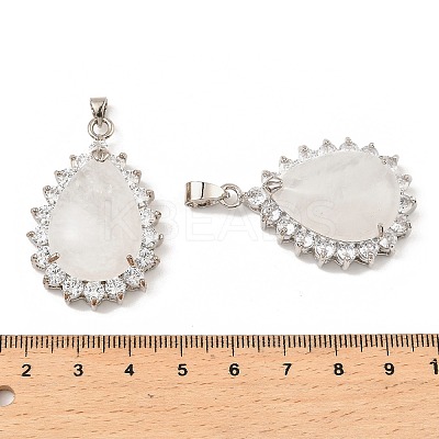 Natural Quartz Crystal & Rhinestone Pendants G-K338-31P-13-1