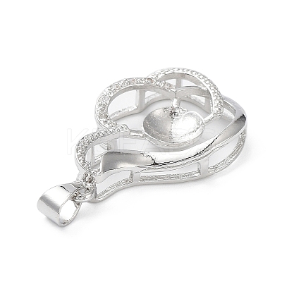 Platinum Plated Brass Pendant Cabochon Settings LS-KK-Q776-01P-06-1