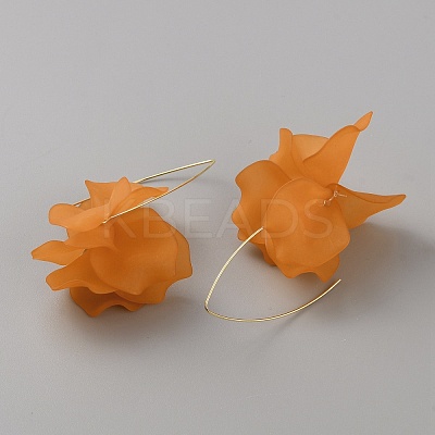 Acrylic Flower Dangle Earrings EJEW-WH0009-30D-1