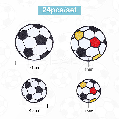 24Pcs 4 Styles Football Computerized Embroidery Cloth Sew on Patches PATC-GO0001-01-1
