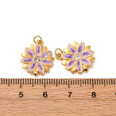 304 Stainless Steel Enamel Pendants STAS-U061-40G-01-1