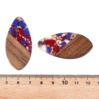 Transparent Resin and Walnut Wood Pendants RESI-T057-05F-1
