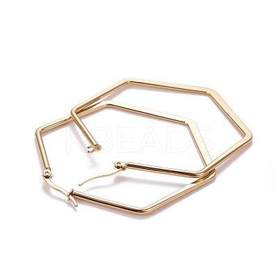 201 Stainless Steel Angular Hoop Earrings LS-EJEW-F205-13G-B-1