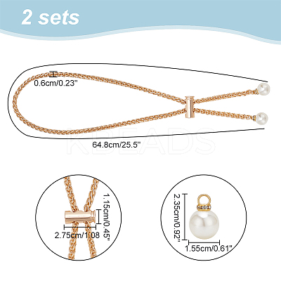 2Pcs Alloy Bucket Bag Drawstring Chains DIY-WR0003-08G-1