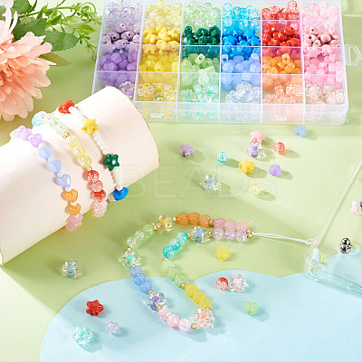 60Pcs 6 Colors Transparent Acrylic Beads TACR-TA0001-53-1