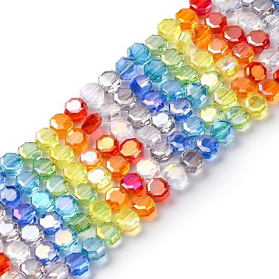 Electroplate & Gradient Color Glass Beads Strands LAMP-M023-02-1