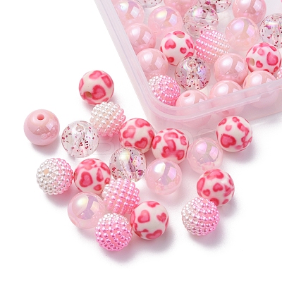 50Pcs 5 Style Acrylic Beads MACR-FS0001-50-1