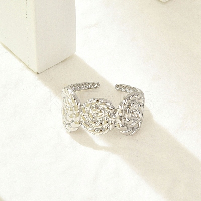 304 Stainless Steel Cuff Rings for Women LS-RJEW-G338-22P-1