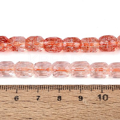 Transparent Crackle Glass Beads Strands GLAA-Q108-04A-10-1