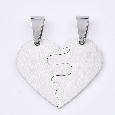 Non-Tarnish 201 Stainless Steel Split Pendants STAS-T048-10-1